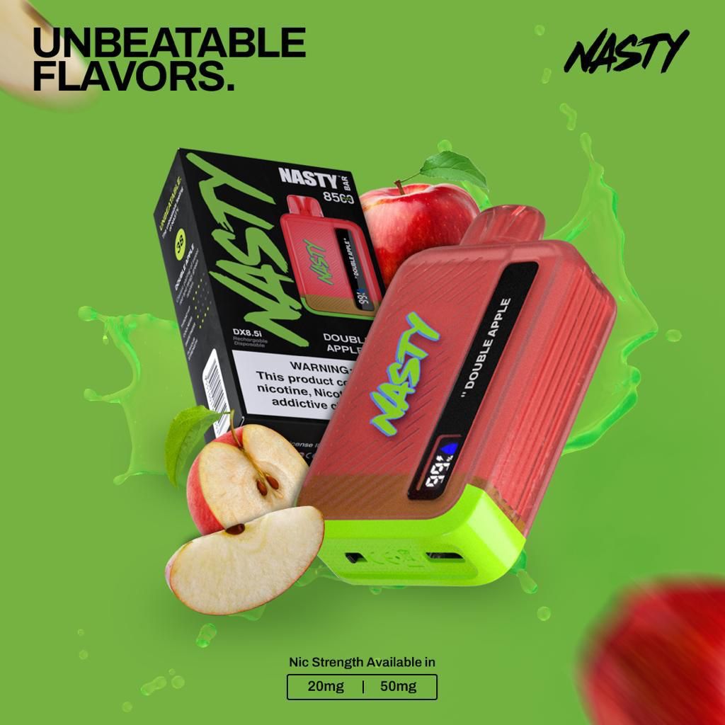 Nasty bar 8500 puffs - double apple / 50mg (5% ) - disposable vape - vapes uae