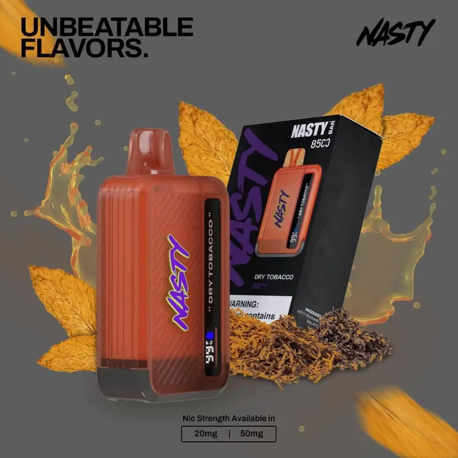 Nasty Bar 8500 Puffs - Dry Tobacco / 50mg (5% ) - Disposable Vape - Vapes Uae