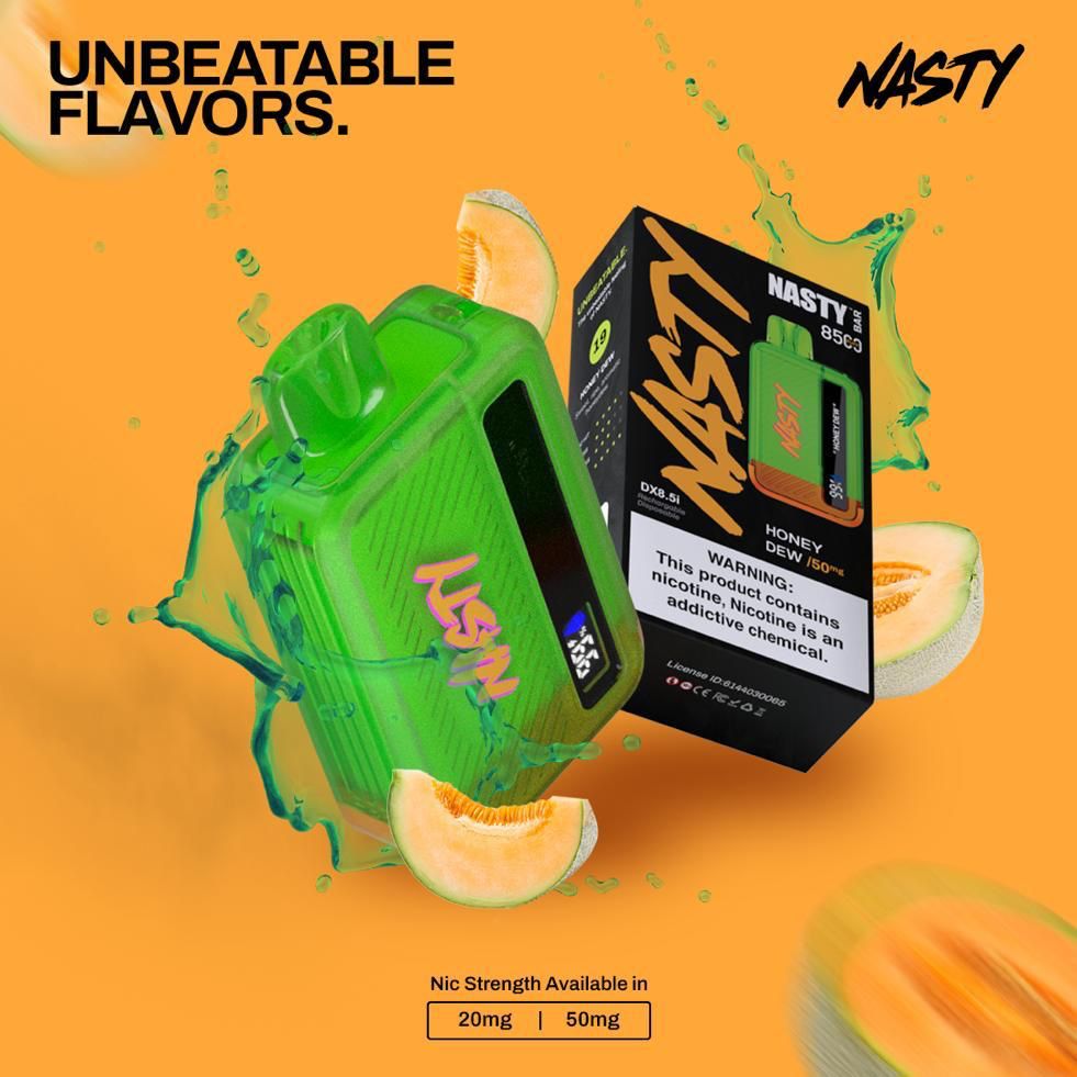 Nasty bar 8500 puffs - honey dew / 50mg (5% ) - disposable vape - vapes uae