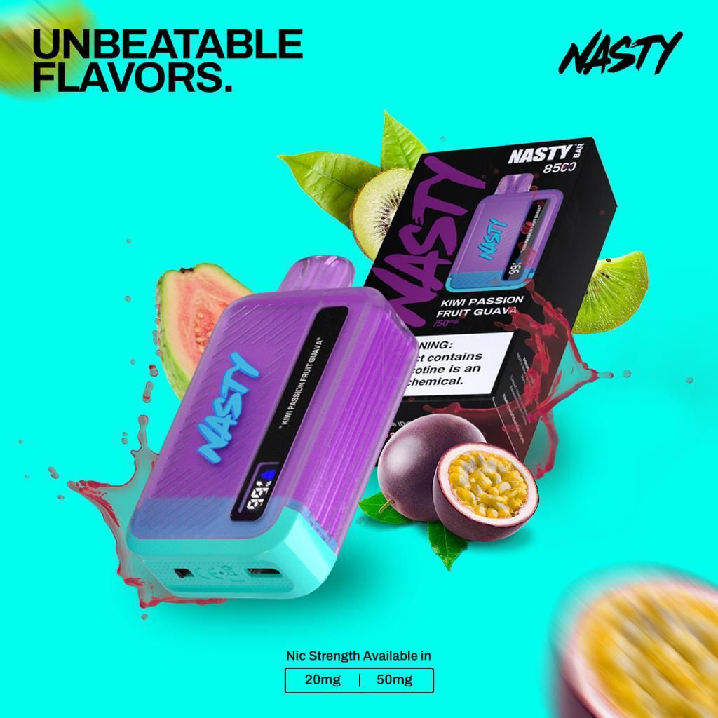 Nasty bar 8500 puffs - kiwi passion fruit guava / 50mg (5% ) - disposable vape - vapes uae