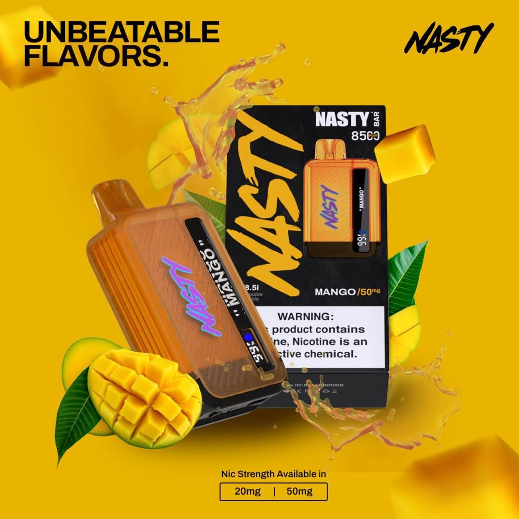 Nasty bar 8500 puffs - mango ice / 50mg (5% ) - disposable vape - vapes uae