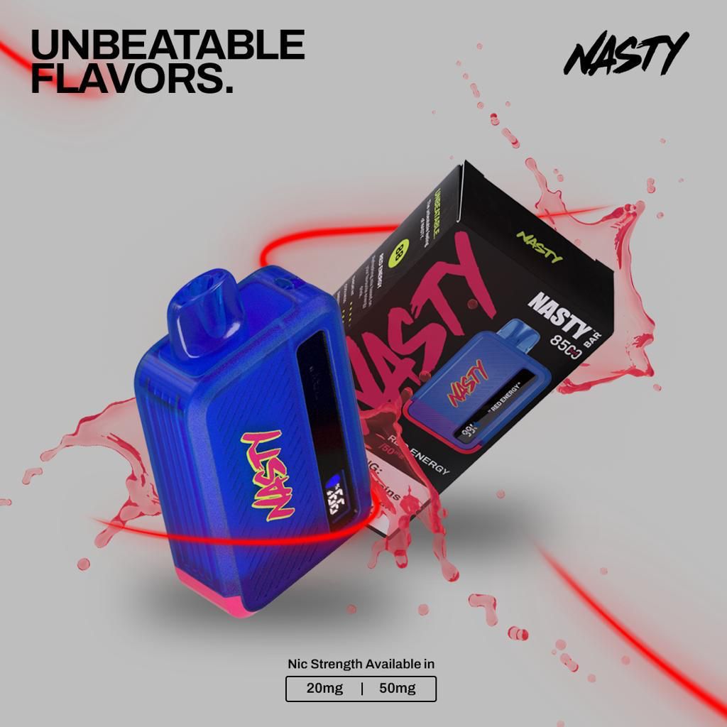 Nasty bar 8500 puffs - red energy / 50mg (5% ) - disposable vape - vapes uae