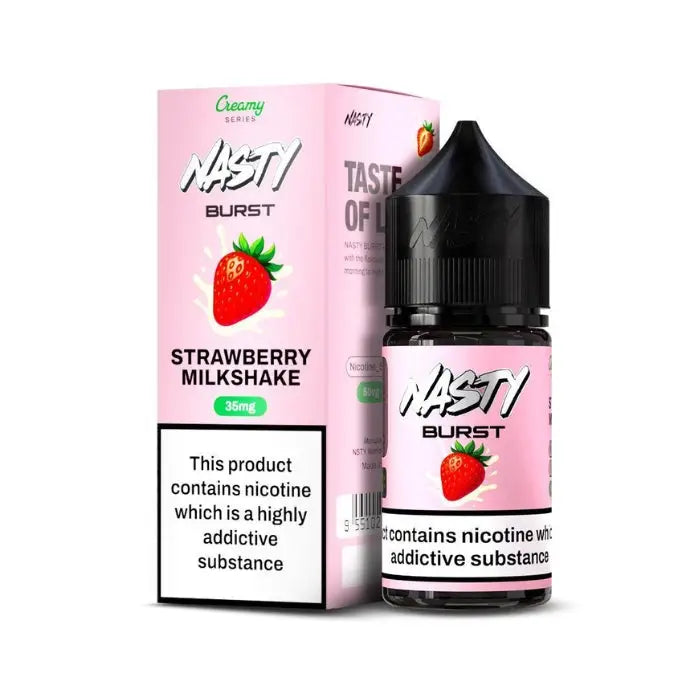 Nasty Burst Salt Nicotine E-liquid - Strawberry Milkshake / 20mg - E-liquid - Vapes Uae