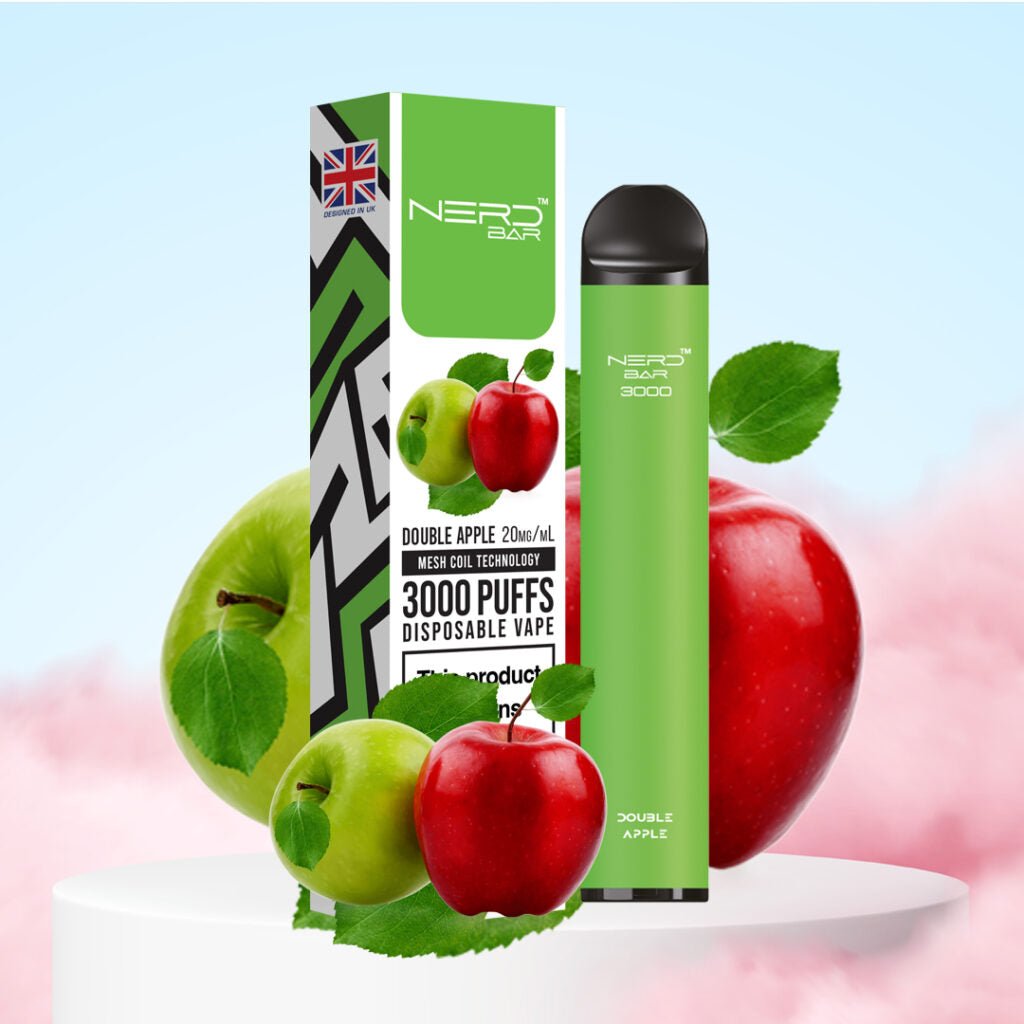 Nerd bar 3000 puffs - double apple. - disposable vape