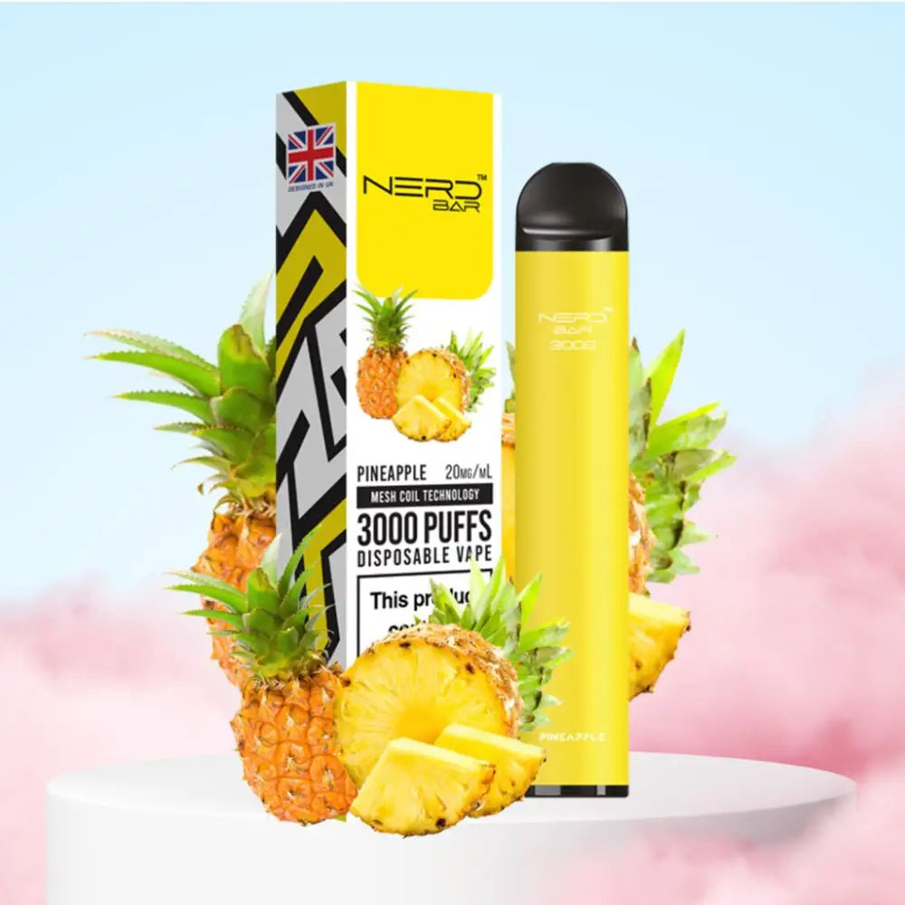 Nerd Bar 3000 Puffs - Pineapple - Disposable Vape - Vapes Uae