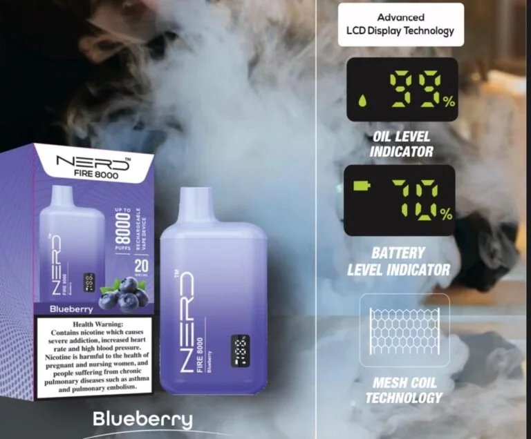 Nerd fire 8000 puffs - disposable vape - vapes uae