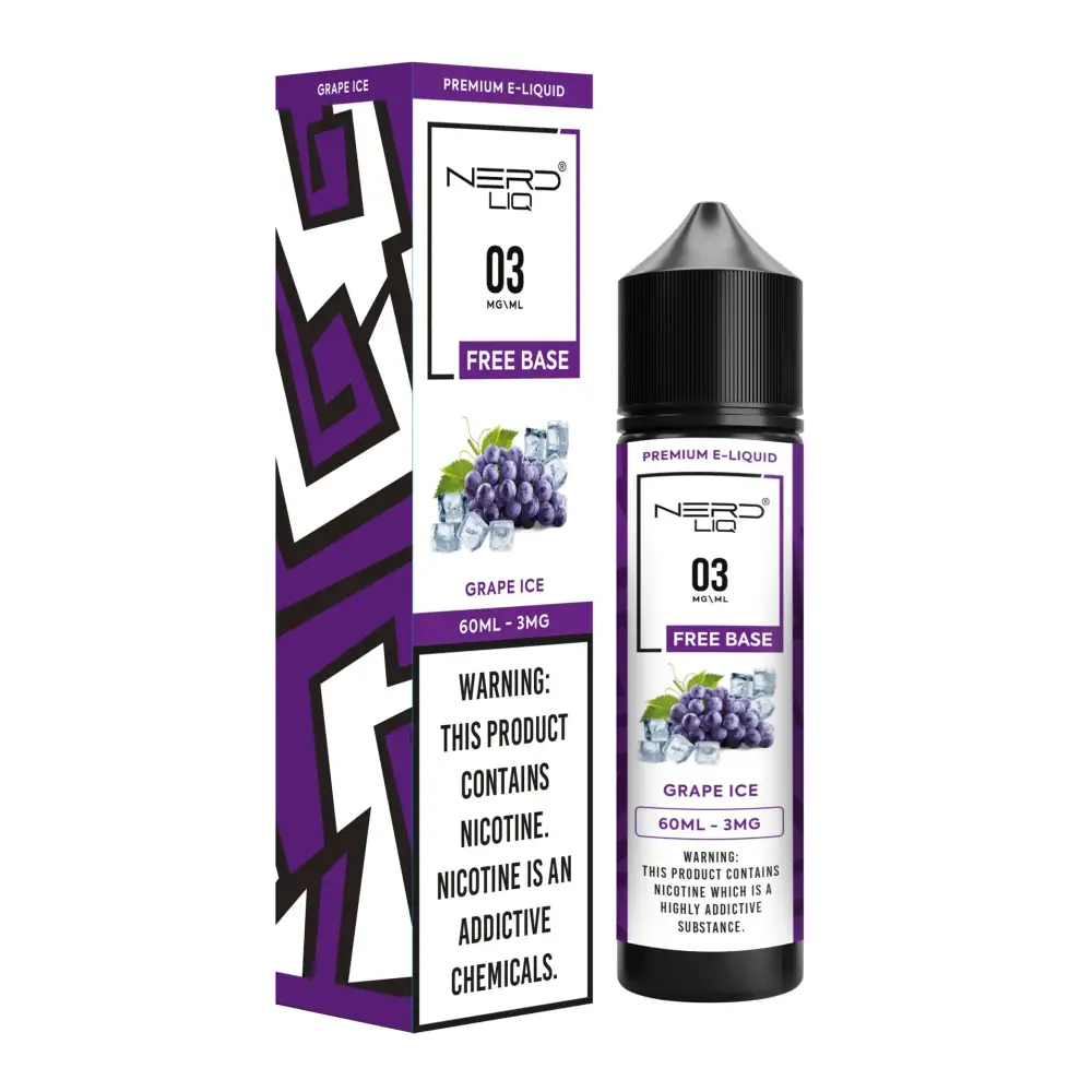 Nerd Liq E-juice 60ml - Grape Ice - E-liquid - Vapes Uae