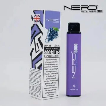 Nerd squar 5000 puffs - grape ice / 20mg(2% ) - disposable vape