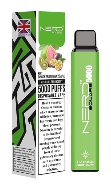 Nerd squar 5000 puffs - kiwi passion fruit guava / 20mg(2% ) - disposable vape