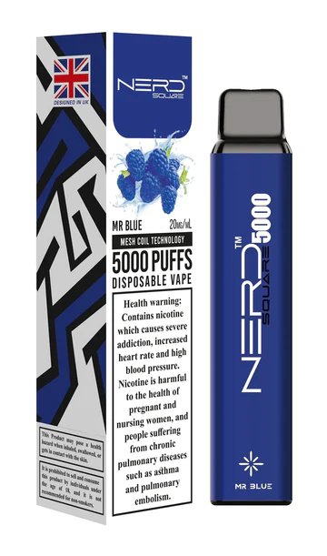 Nerd squar 5000 puffs - mr blue / 20mg(2% ) - disposable vape