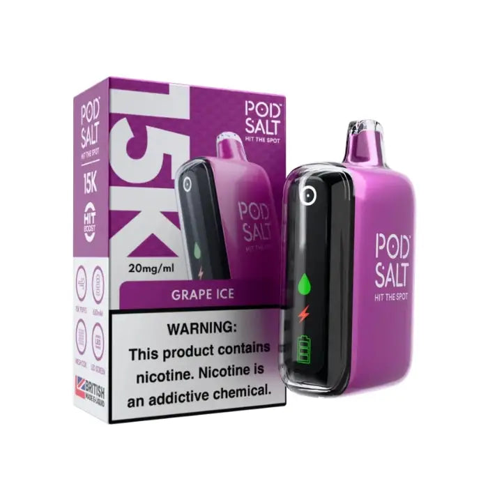 Pod Salt 15000 Puffs Disposable Vape - Grape Ice - Disposable Vape - Vapes Uae