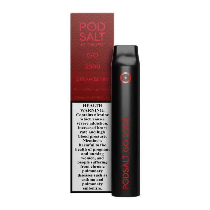 Pod salt go 2500 puffs - strawberry / 20mg(2% ) - disposable vape