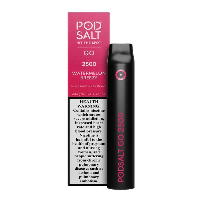 Pod salt go 2500 puffs - watermelon breeze / 20mg(2% ) - disposable vape