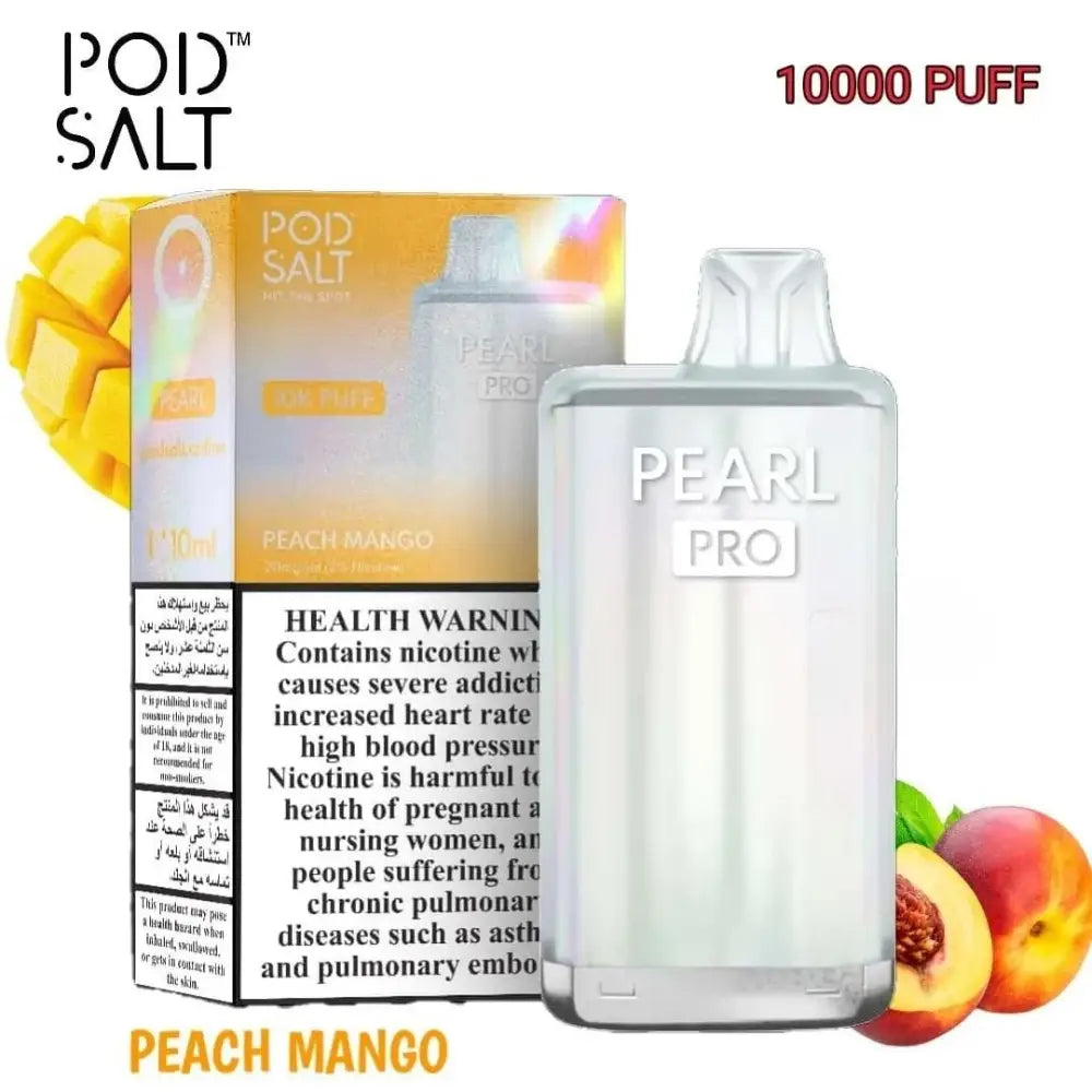 Pod Salt Pearl Pro 10000 Puffs Disposable Vape - Peach Mango - Disposable Vape - Vapes Uae