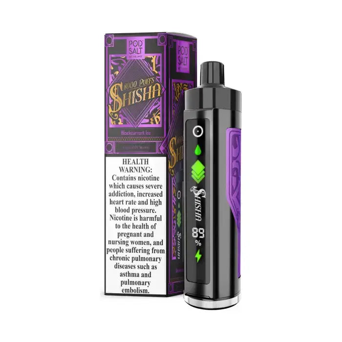 Pod Salt Shisha 15000 Puffs Disposable Vape - Black Currant Ice - Disposable Vape - Vapes Uae