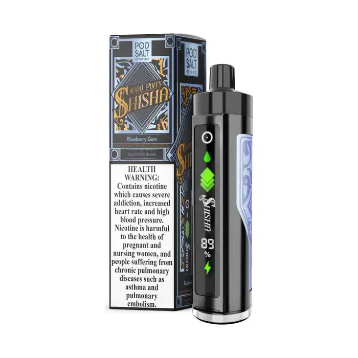 Pod Salt Shisha 15000 Puffs Disposable Vape - Blueberry Gum - Disposable Vape - Vapes Uae