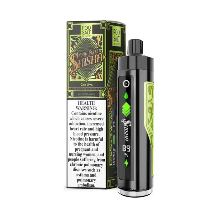 Pod Salt Shisha 15000 Puffs Disposable Vape - Cola Lime - Disposable Vape - Vapes Uae