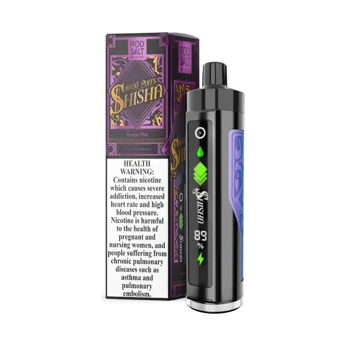 Pod Salt Shisha 15000 Puffs Disposable Vape - Grape Mint - Disposable Vape - Vapes Uae