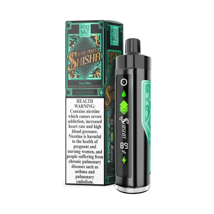 Pod Salt Shisha 15000 Puffs Disposable Vape - Gum Mint - Disposable Vape - Vapes Uae