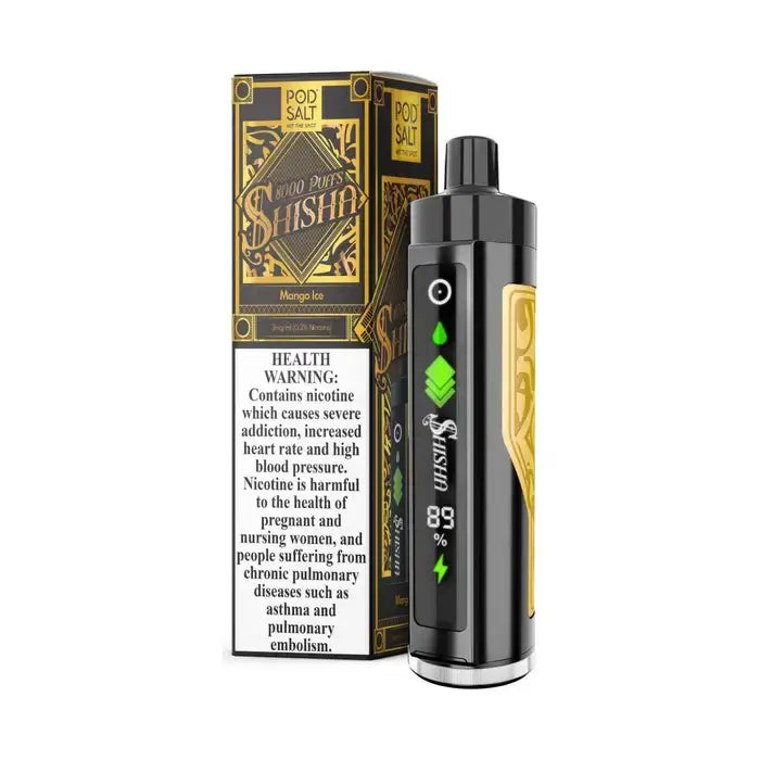 Pod Salt Shisha 15000 Puffs Disposable Vape - Mango Ice - Disposable Vape - Vapes Uae