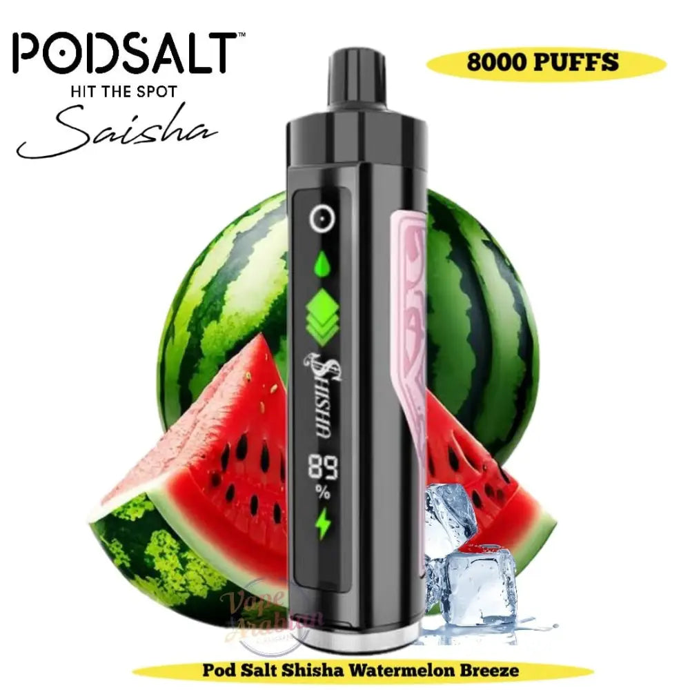 Pod Salt Shisha 15000 Puffs Disposable Vape - Watermelon Breeze - Disposable Vape - Vapes Uae