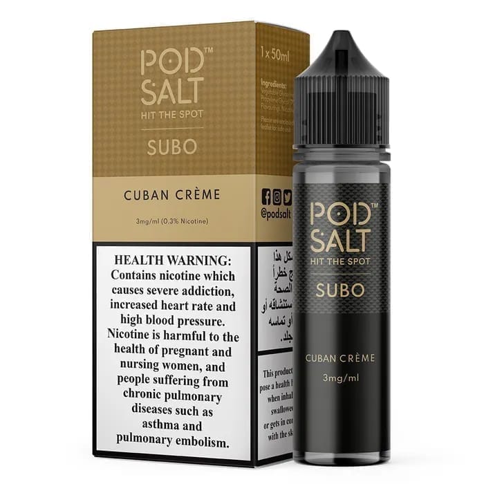 Pod salt subo 3mg/ml-50ml - cuban crème - e-liquid - vapes uae