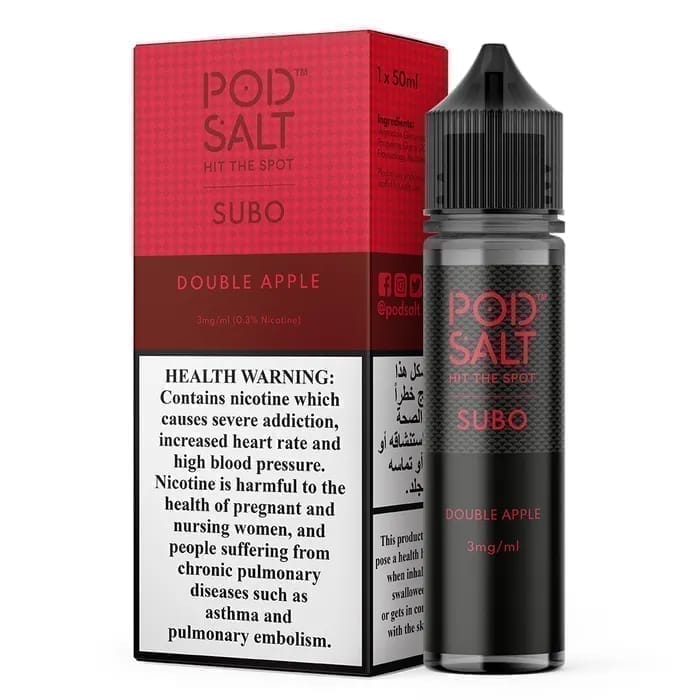 Pod salt subo 3mg/ml-50ml - double apple - e-liquid