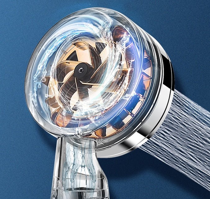 Pressurized turbo shower head with one-key stop and water-saving design - bathroom accessory by smoke souq - bathroom