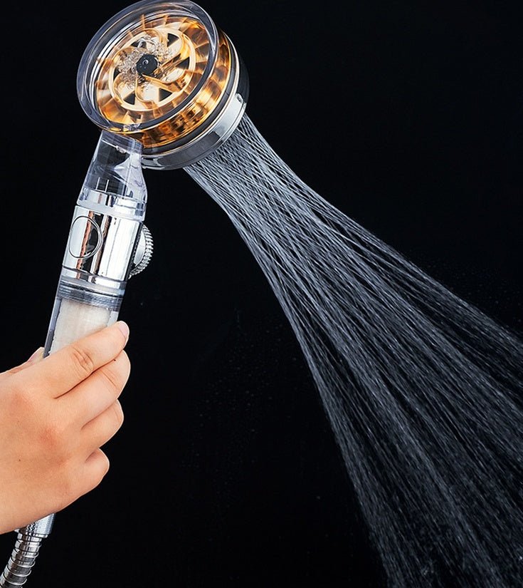 Pressurized turbo shower head with one-key stop and water-saving design - bathroom accessory by smoke souq - bathroom