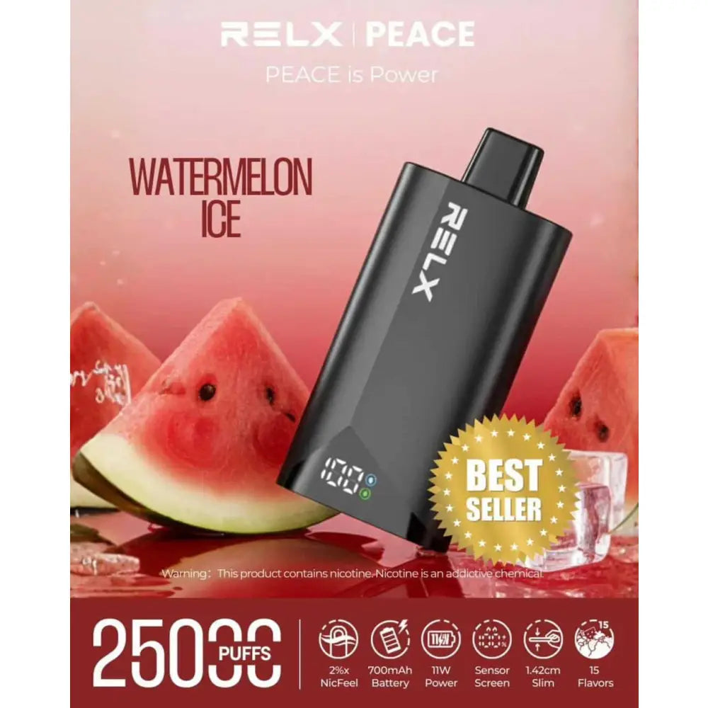 Relx Peace 25000 Puffs Disposable Vape - Watermelon Ice - Disposable Vape - Vapes Uae