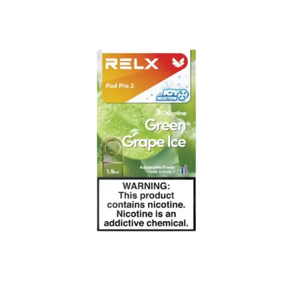 Relx Pod Pro 2 Prefilled Replacement Pod - Green Grape Ice 3% - Vape Devices - Vapes Uae