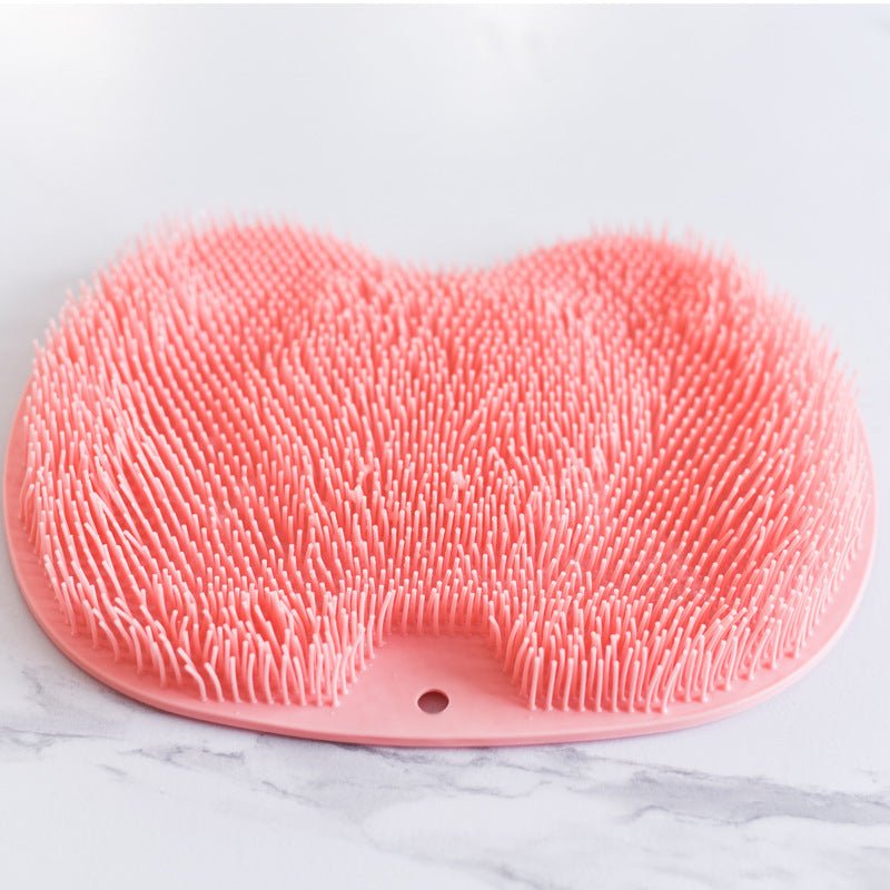 Silicone bath brush & non-slip mat - foot scrub pad body cleaning back massage tool with suction cups - ashtrays