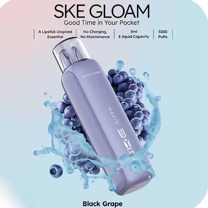 Ske Gloam 5000 Puffs Disposable Vape - Black Grape - Disposable Vape - Vapes Uae