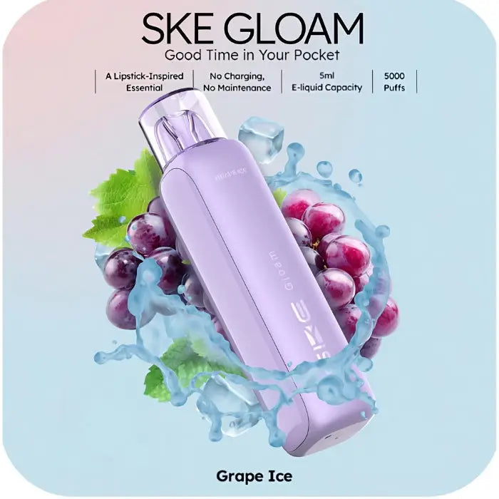 Ske Gloam 5000 Puffs Disposable Vape - Grape Ice - Disposable Vape - Vapes Uae