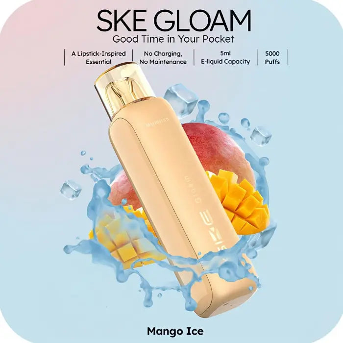 Ske Gloam 5000 Puffs Disposable Vape - Mango Ice - Disposable Vape - Vapes Uae