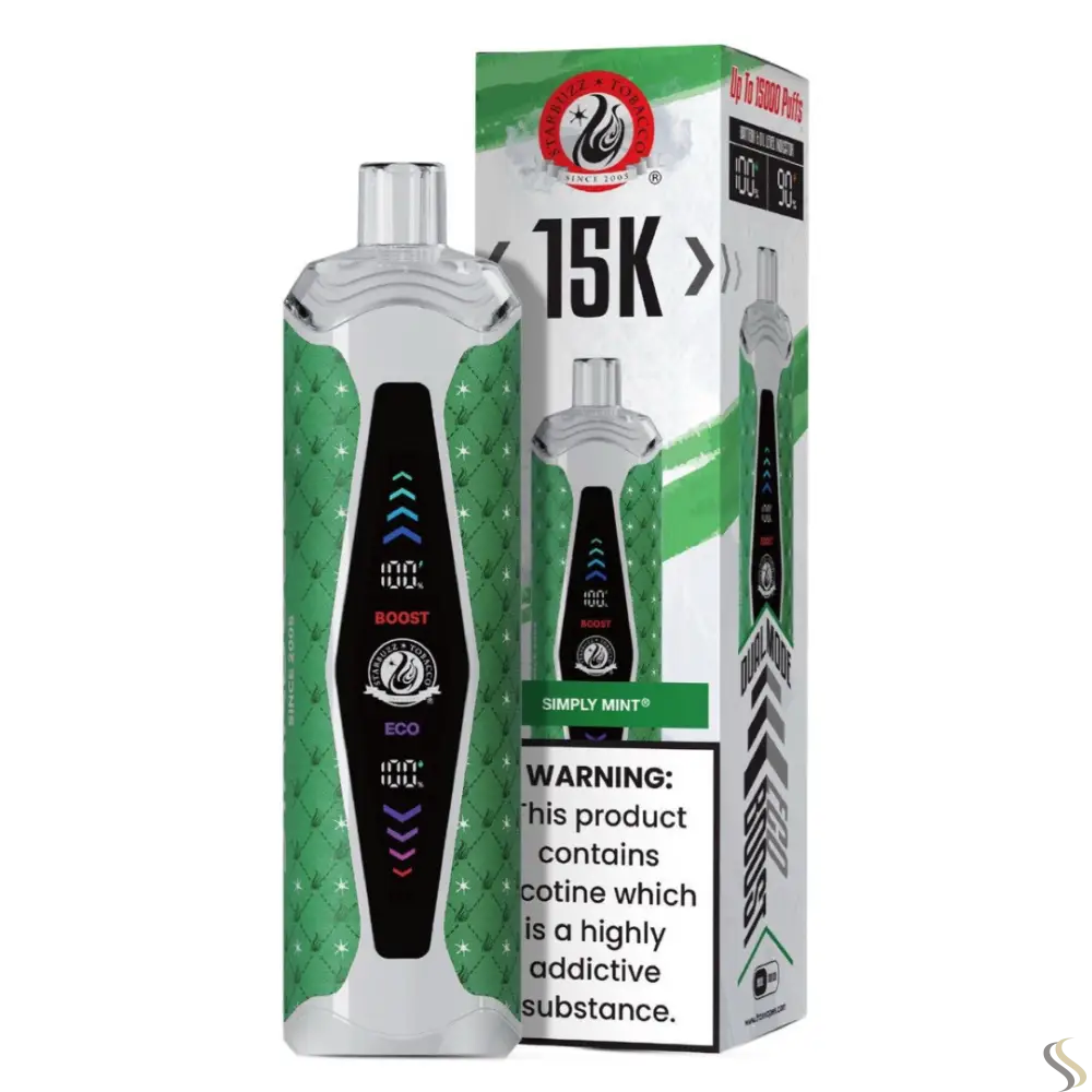 Starbuzz 15000 Puffs Super Max Disposable Vape - Simply Mint - Disposable Vape - Vapes Uae