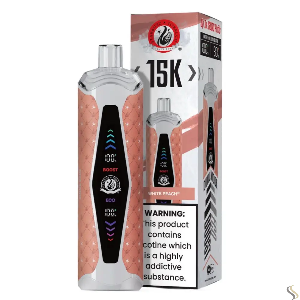 Starbuzz 15000 Puffs Super Max Disposable Vape - White Peach - Disposable Vape - Vapes Uae