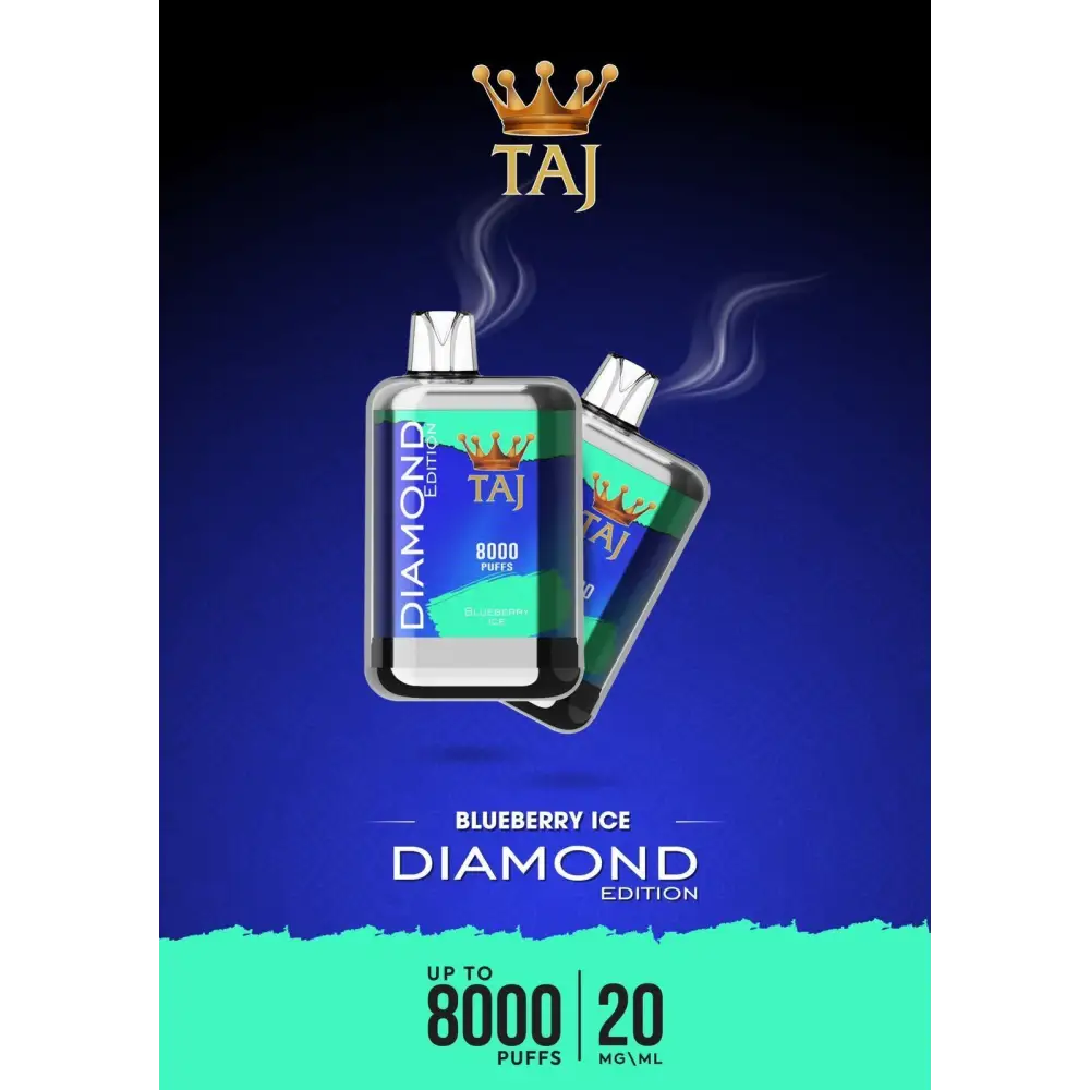 Taj 8000 Puffs Diamond Edition - Blueberry Ice - Disposable Vape - Vapes Uae