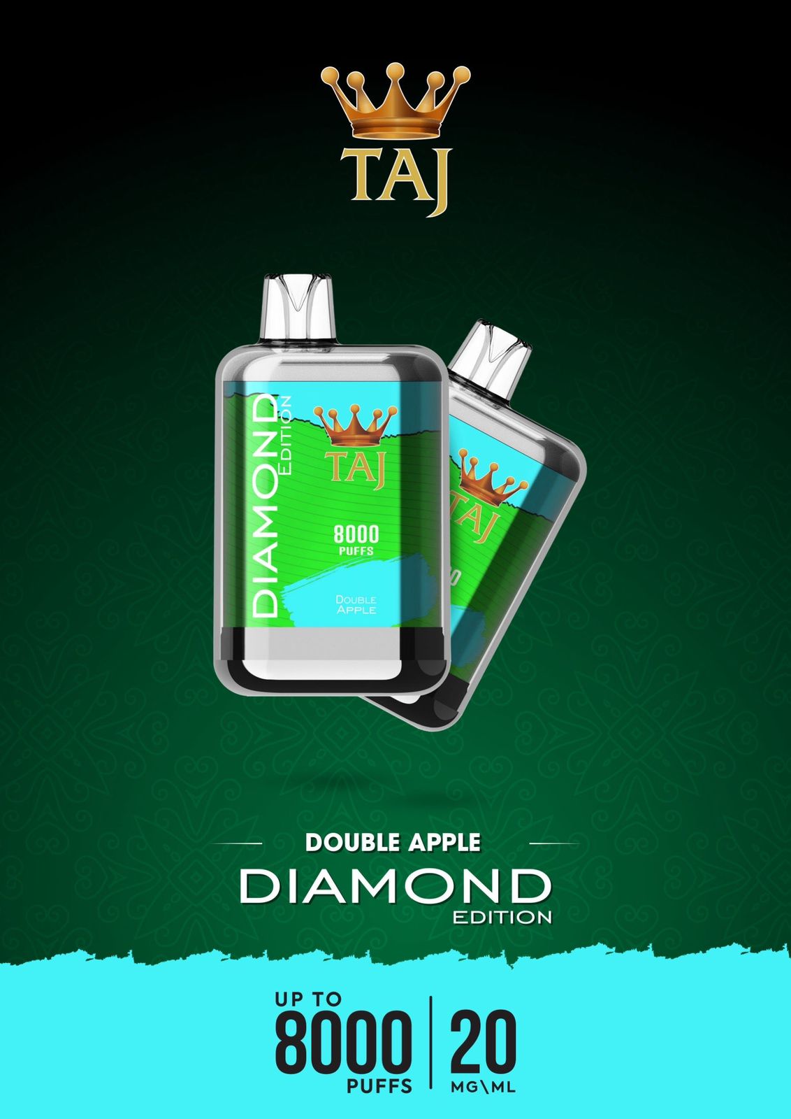 Taj 8000 puffs diamond edition - double apple - disposable vape