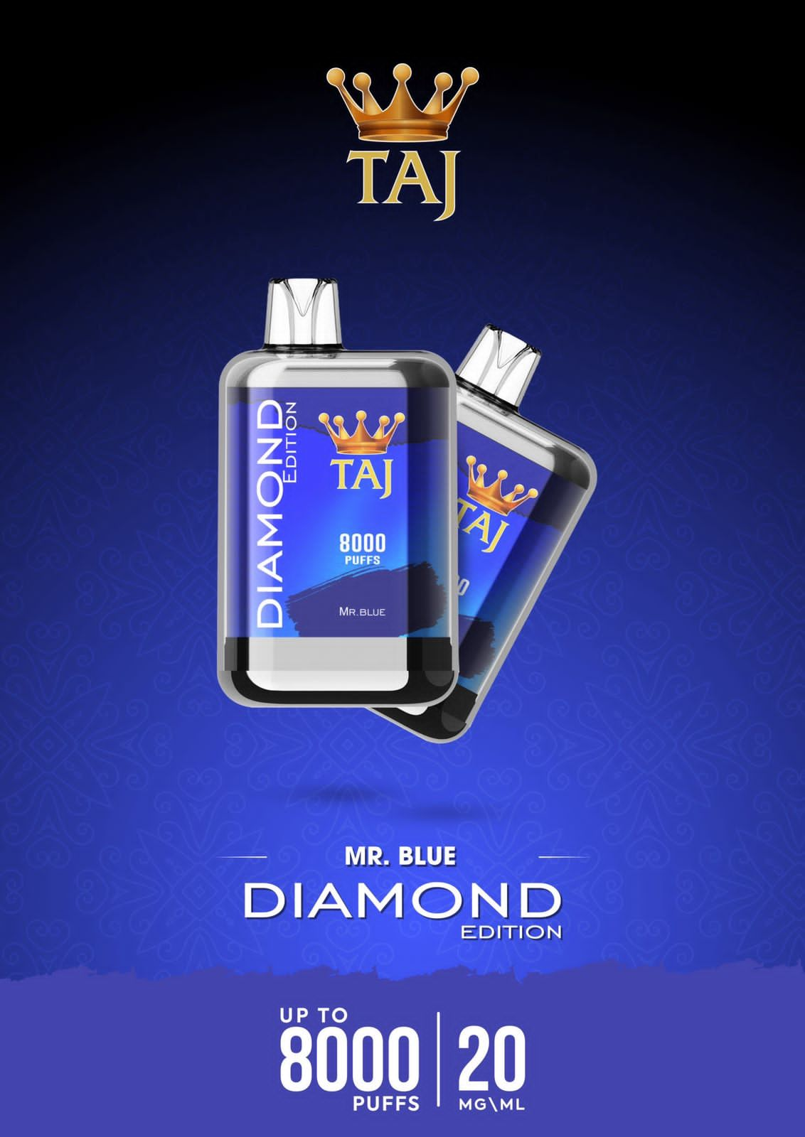 Taj 8000 puffs diamond edition - mr. Blue - disposable vape - vapes uae