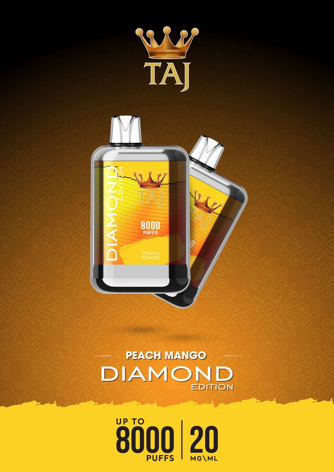 Taj 8000 puffs diamond edition - peach mango - disposable vape