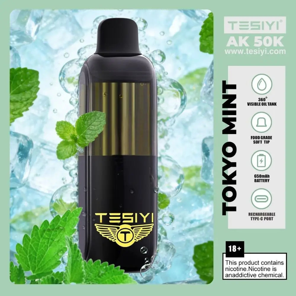Tesiyi Ak 50000 Puffs Disposable Vape - Tokyo Mint - Disposable Vape - Vapes Uae