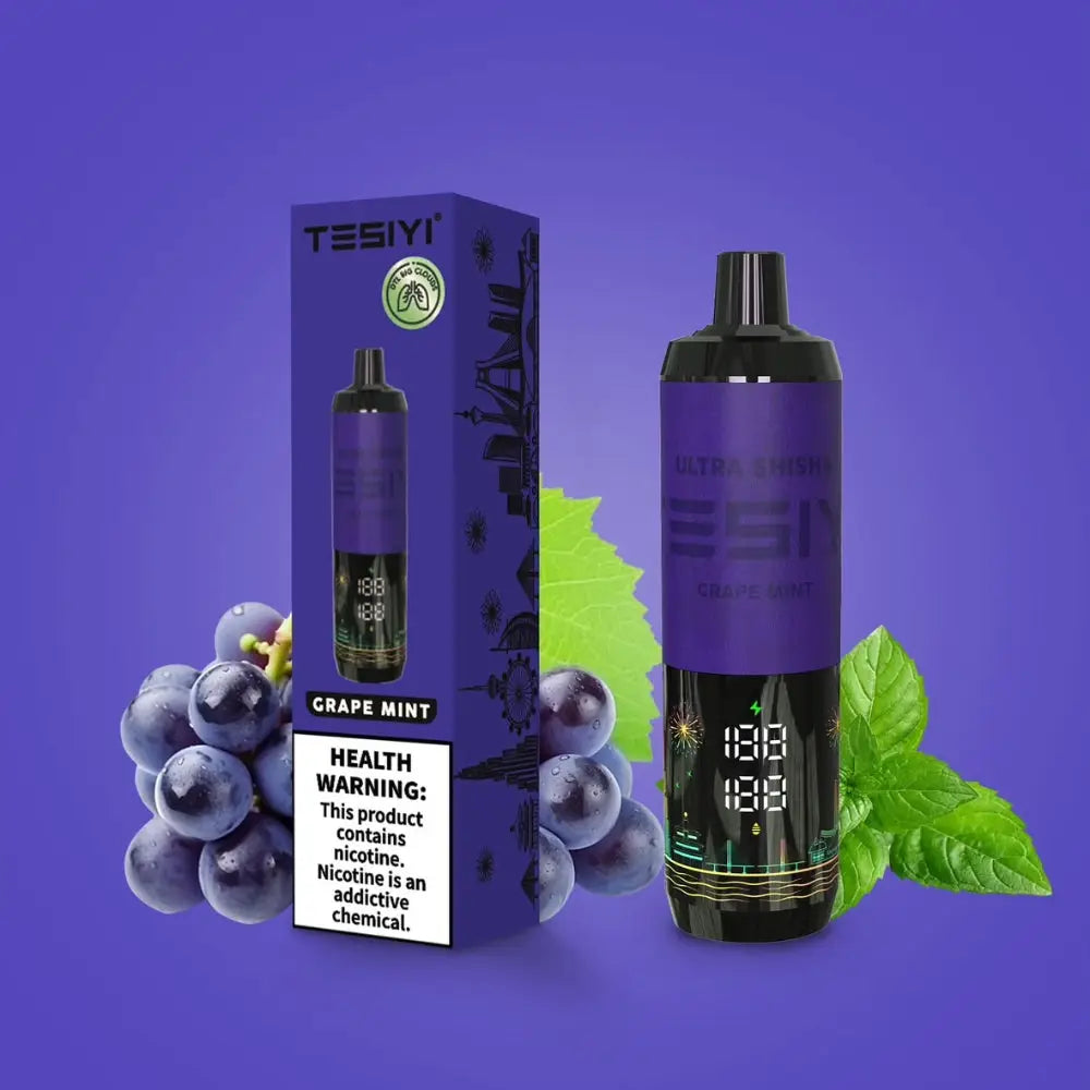 Tesiyi Ultra Shisha 35000 Puffs Disposable Vape - Grape Mint - Disposable Vape - Vapes Uae