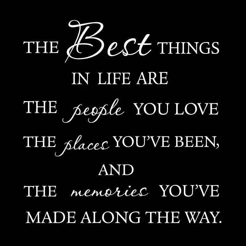 The best things in life’ vinyl wall decal - love memories home art sticker - large size - white / 160x37cm - wall