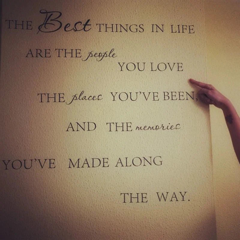 The best things in life’ vinyl wall decal - love memories home art sticker - large size - wall decoration