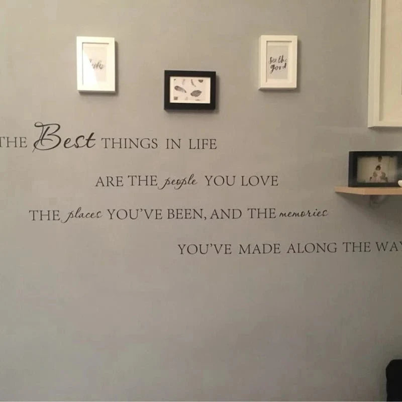 The best things in life’ vinyl wall decal - love memories home art sticker - large size - wall decoration