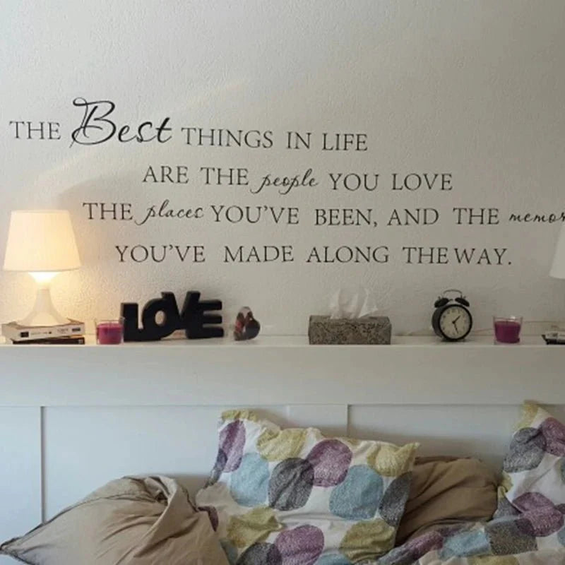 The best things in life’ vinyl wall decal - love memories home art sticker - large size - wall decoration