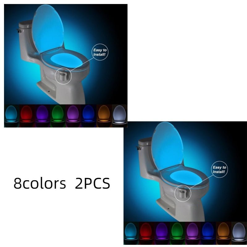 Toilet induction led night light - 8colors 2pcs - toys > bath toys