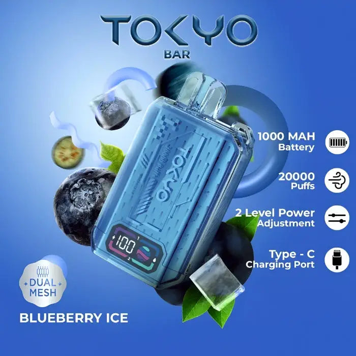 Tokyo Bar 20000 Puffs Disposable Vape - Blueberry Ice - Disposable Vape - Vapes Uae