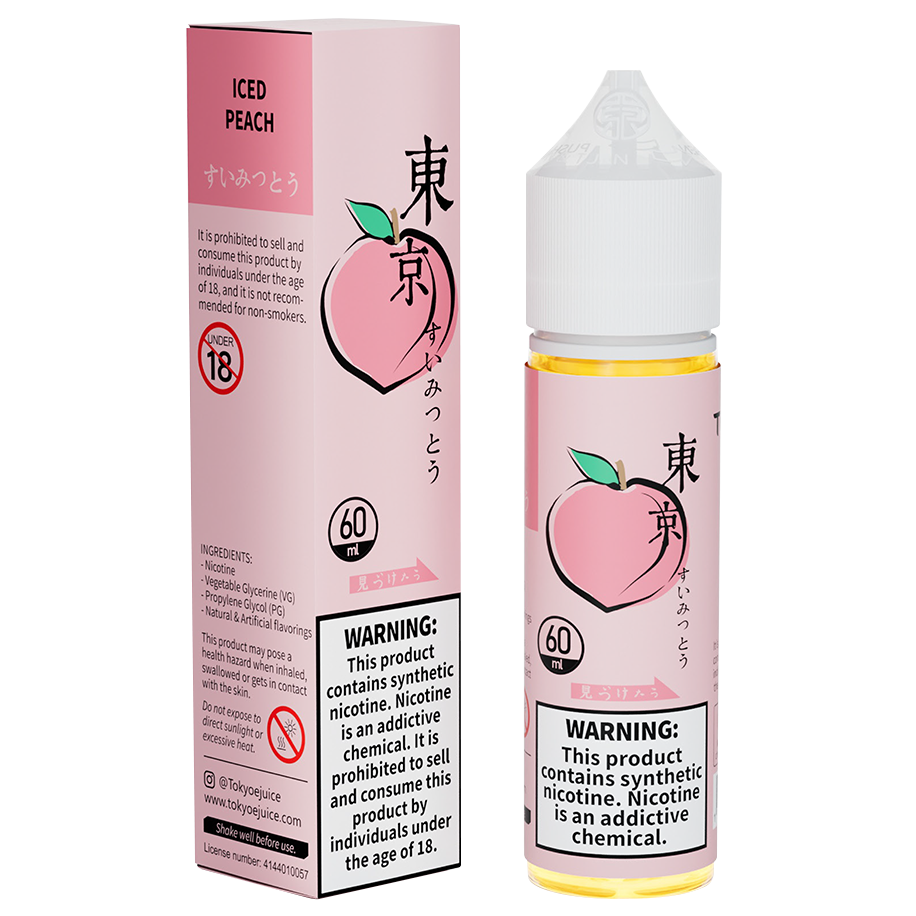 Tokyo classic series 60ml - iced peach / 50mg (5% ) - e-liquid - vapes uae